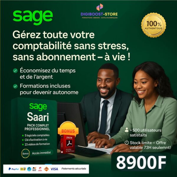 Sage Saari Pack Complet  6 logiciels Pro à Vie + Bonus Adobe Acrobat pdf