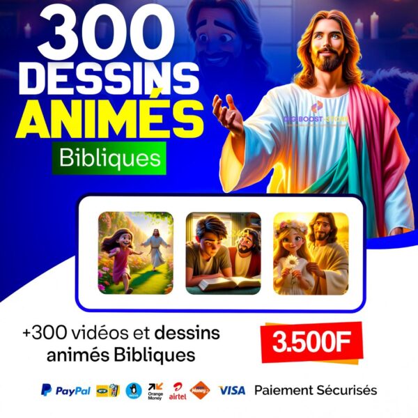 300 déssins animés bibliques 📖 300 dessins animés bibliques – Enseignez toute la Bible de manière ludique à vos enfants 🎬