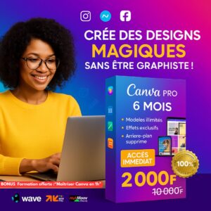 🎨 Canva Pro 6 Mois – Accès Immédiat + Bonus Exclusifs Formation vidéo pour maitriser Canva en 1 h