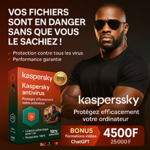 Protection Kaspersky Antivirus 1 An – Sécurité PC + Bonus ChatGPT